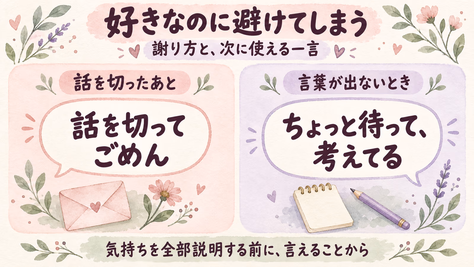 好きなのに避けてしまう理由は？謝り方と次に使える一言のイメージ画像