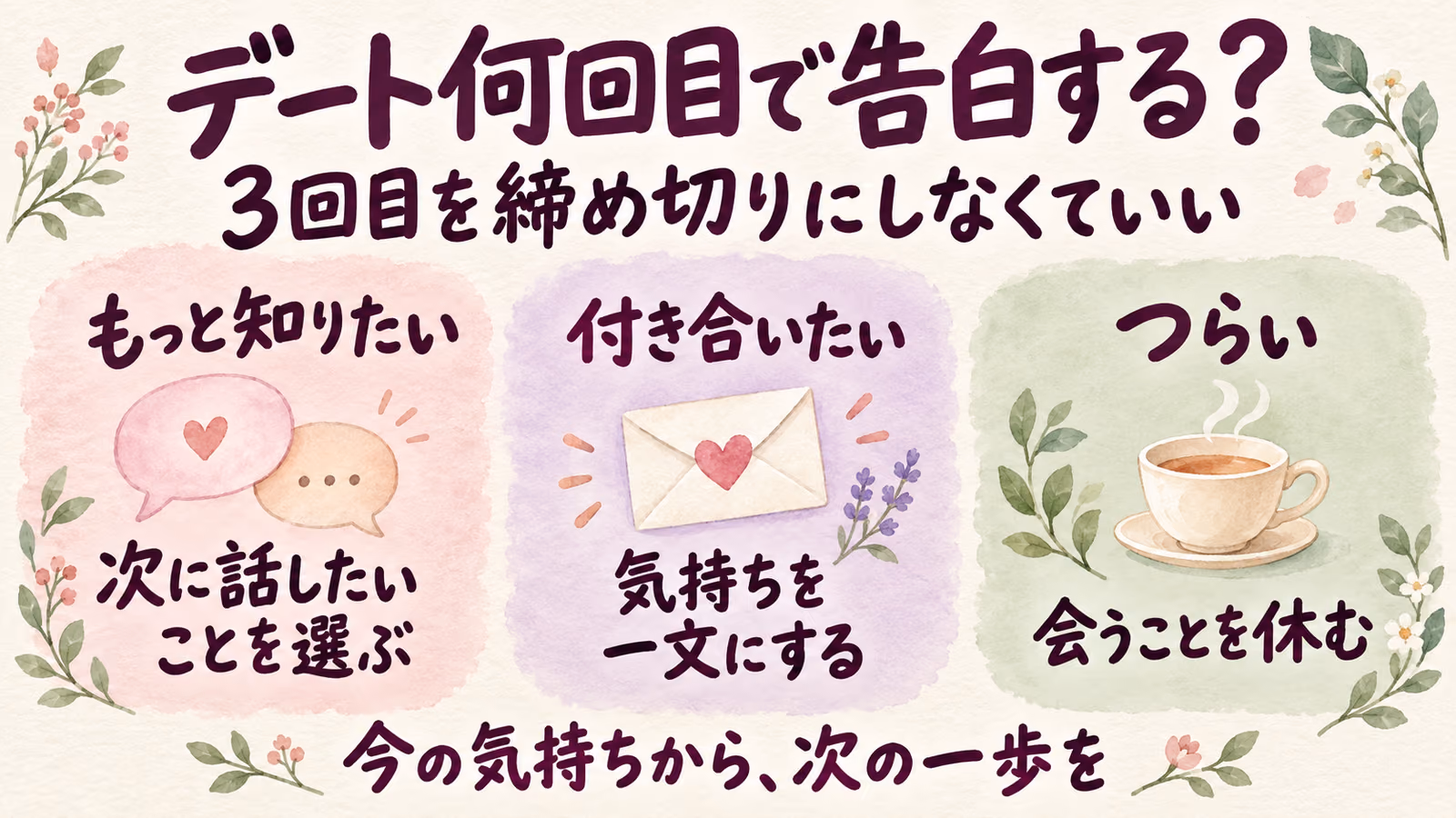 付き合う前のデートは何回目で告白する？「3回目」より見たいことのイメージ画像
