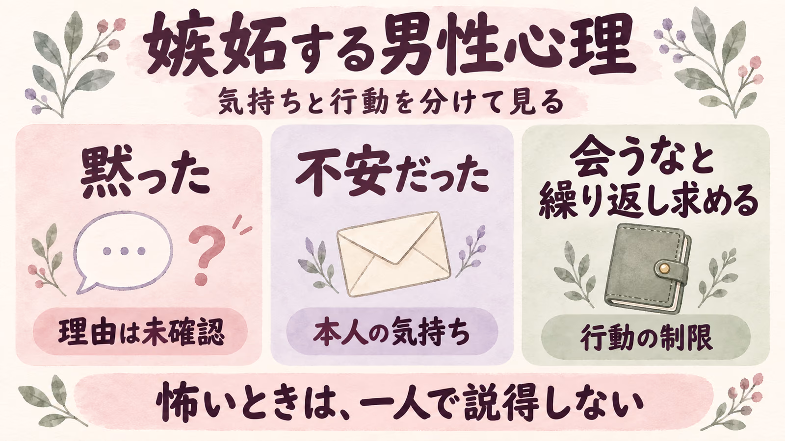 嫉妬する男性心理｜理由・態度と、束縛を受けたときの対処法のイメージ画像