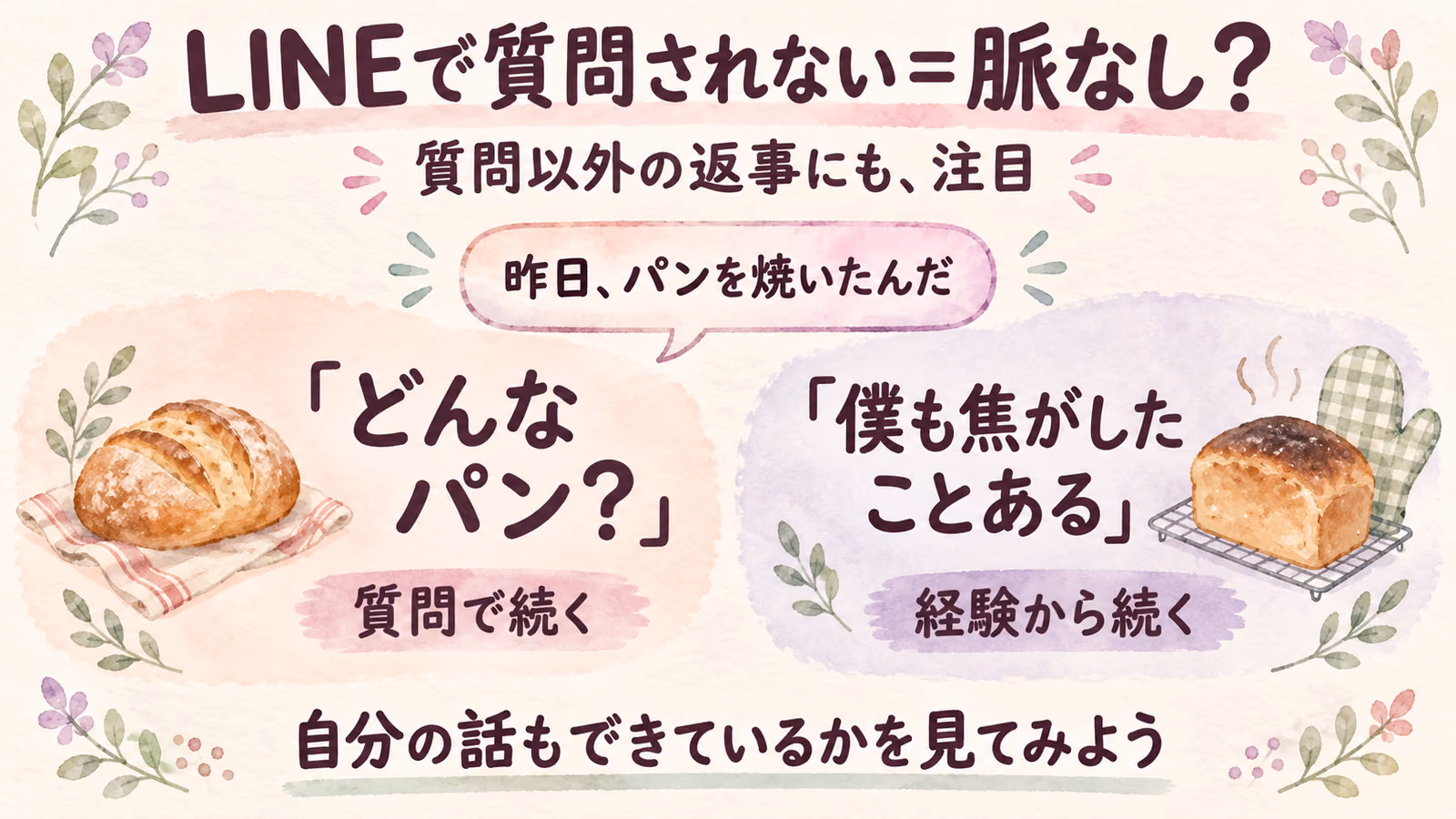 好きな人から質問されないのは脈なし？LINEの会話を見直すときのイメージ画像