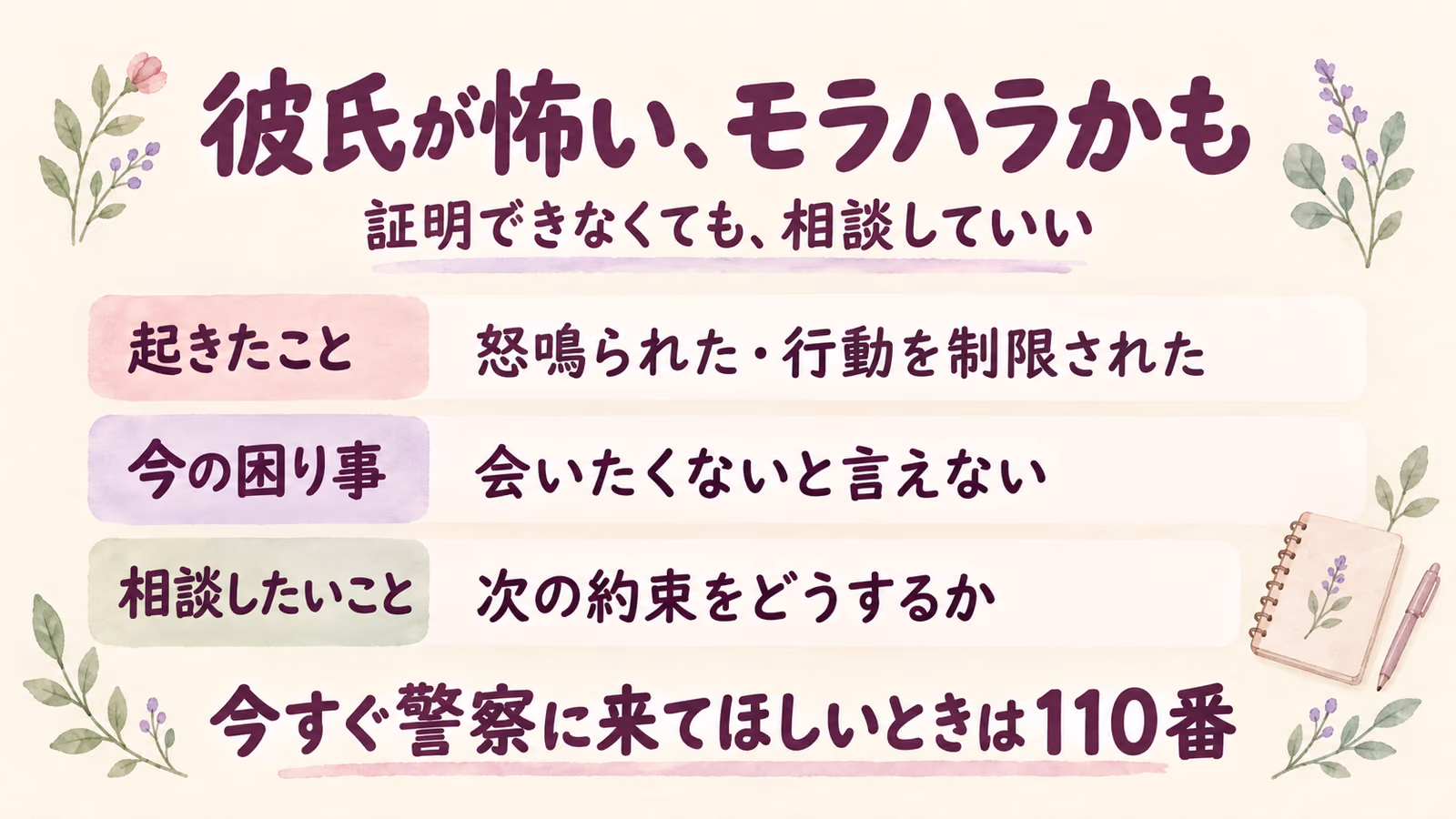 彼氏が怖い、モラハラかもしれないとき｜証明より先に相談してよいのイメージ画像